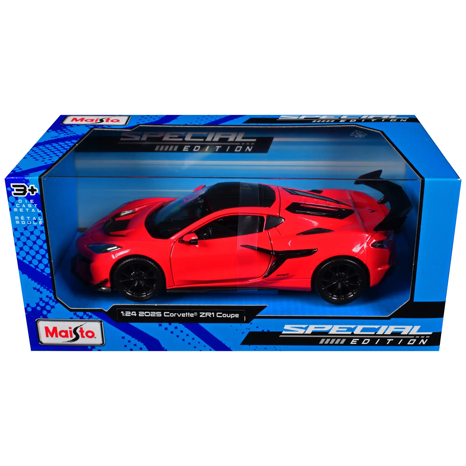 2025 Chevrolet Corvette ZR1 Coupe Red with Carbon Top "Special Edition" Series 1/24 Diecast Model Car by Maisto
