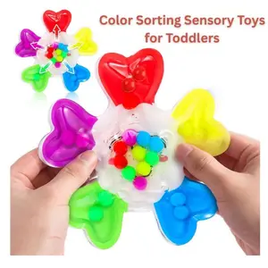 Color Sorting Sensory Toys for Toddlers – Fine Motor Skills Educational Games for Kids Ages 3-7, Montessori Preschool Learning Toy, Travel Activity Gift for Boys and Girls