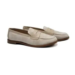LMDI Melide Sand Linen Penny Loafer