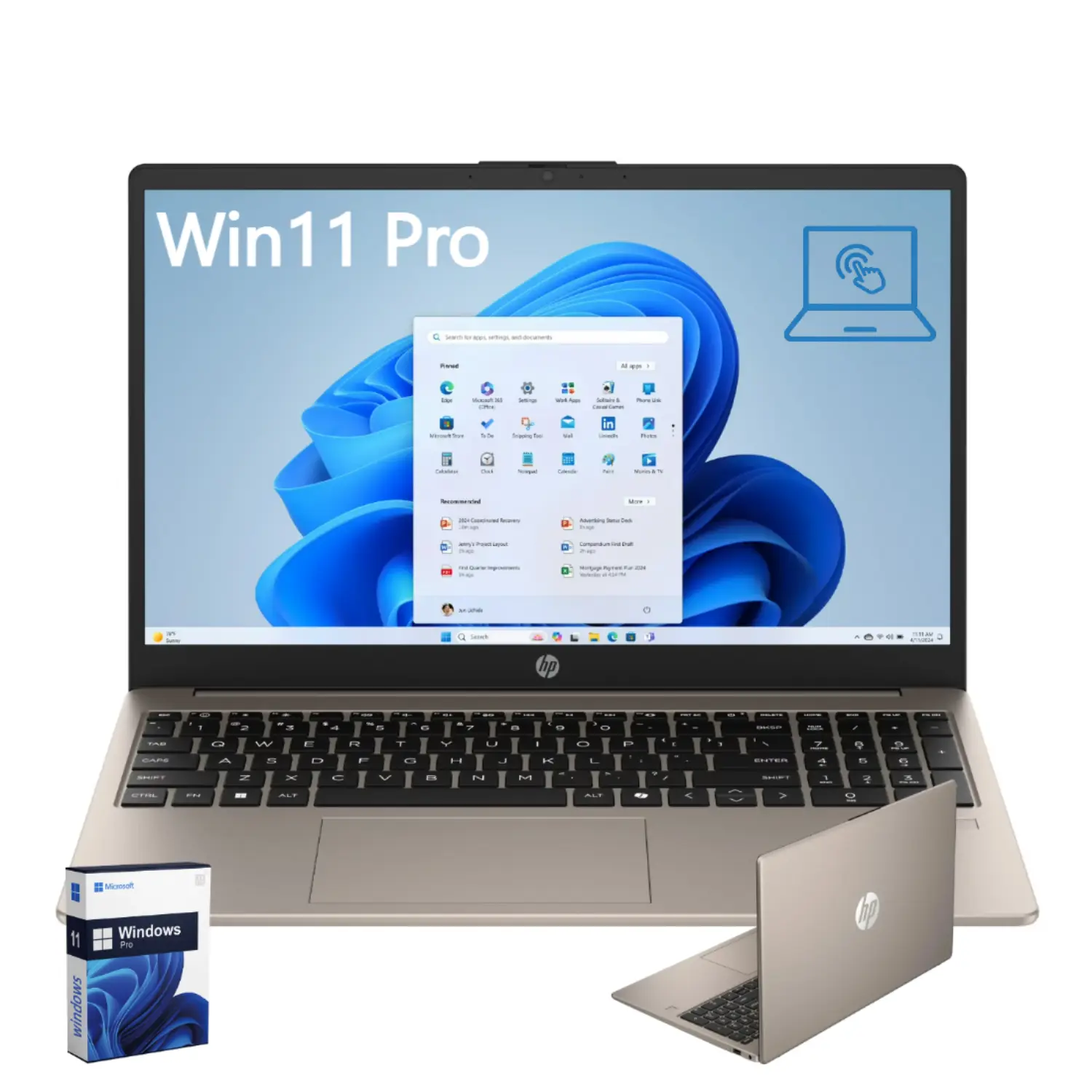 HP 15.6-Inch 2-in-1 FHD Touchscreen Laptop (FHD Screen), Intel Core i3-N305, Up to 32GB RAM, 512GB SSD, Intel UHD Graphics, Windows 11 Pro, Wi-Fi 6, Bluetooth 5.3, Student Use Business Laptop