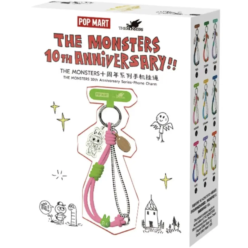 Pop Mart The Monsters 10th Anniversary Phone Charm Blind Box 1pc - 100% Authentic