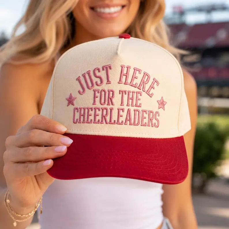 Cheerleader Mom Baseball Cap: Embroidered Just Here For The Cheerleaders Gift