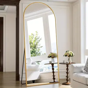 71 X30/71 X26 Full-Length Mirror, Arched Floor Mirror, Oversized Vertical Mirror, Hanging Or Leaning on Wall-Mounted Mirror, Bedroom Frame of Aluminum Alloy Large Full-Length Mirror