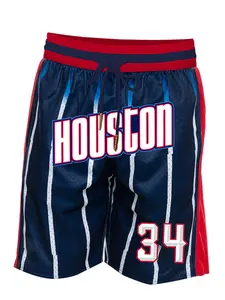 Men's Striped Print Letter & Figure Patched Drawstring Waist Basketball Shorts, Jersey Shorts, Loose Casual Breathable Comfortable Pocket Mesh Shorts for Daily Wear