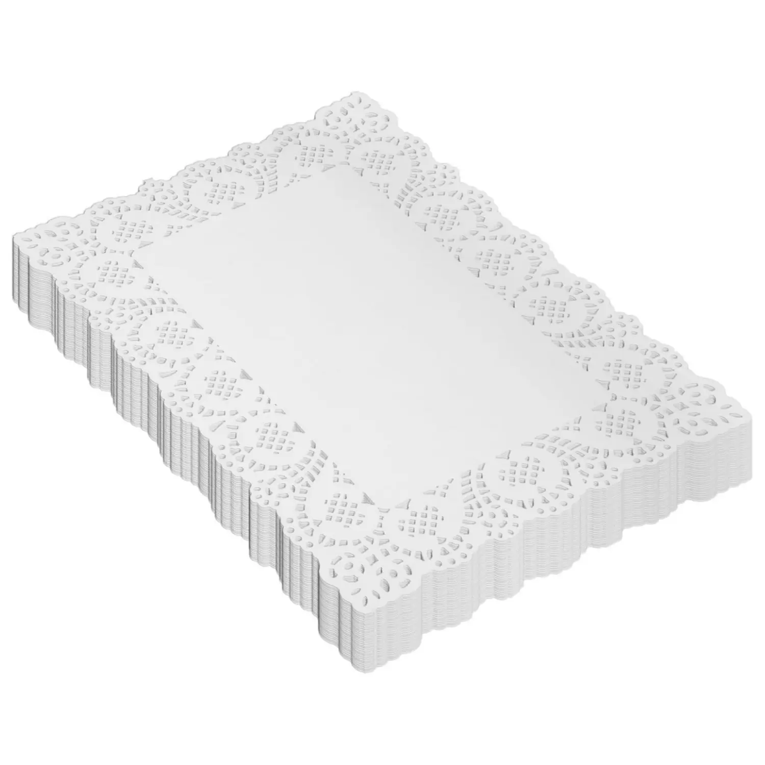 300 Pack Rectangle Paper Doilies, 9.8 x 13.7 Inch White Lace Disposable Paper Placemats Doilies for Wedding Birthday Cakes, Dessert Trays, Table Furniture, Party Tableware Food Decoration