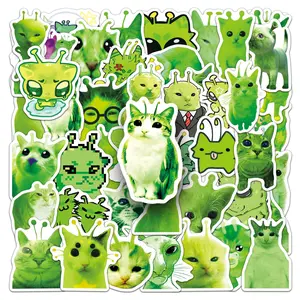 50pcs Alien Cat Funny and Cute Cat Series Stickers, Office Supplies and Notebook Accessories, Suitable for Scrapbooks, Diaries, Laptops, Water Bottles, Cars, Car Decorative Sticker, Etc., Based on A Design Based on Belief., Car Decals