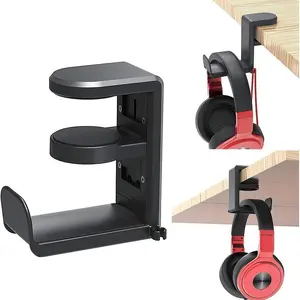 Desk Clamp Headphone Stand, Office Desk Headphone Holder, Computer Desk Headphone Mount, Space-Saving and Practical, Hidden Design