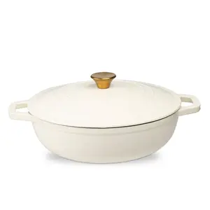 Enameled Cast Iron Dutch Oven - 5 Quart, Low Pot