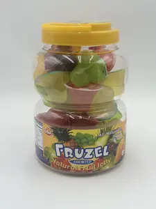 FRUZEL PACK ASSORTED NATURAL FRUITY JELLY  38 Pieces  in bottle