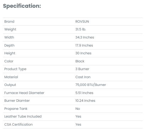 [TOP RATED - FLASH SALE] ROVSUN 3-Burner 225000 BTU Outdoor Camping Propane Stove