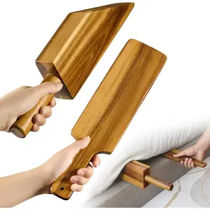 Wood Mattress Lifter Tool for Changing Sheets and Bed Making, Easy Lever-Action Bed Sheet Tucker with Comfort Grip for Caregivers and Housekeepers