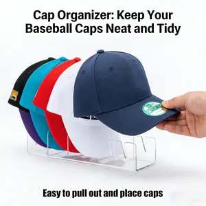 Acrylic Baseball Cap Holder, 1pc Baseball Cap Storage Rack, Cap Organizer, Hat Holder for Displaying and Organizing Wardrobes, Bedrooms, and Dressing Tables