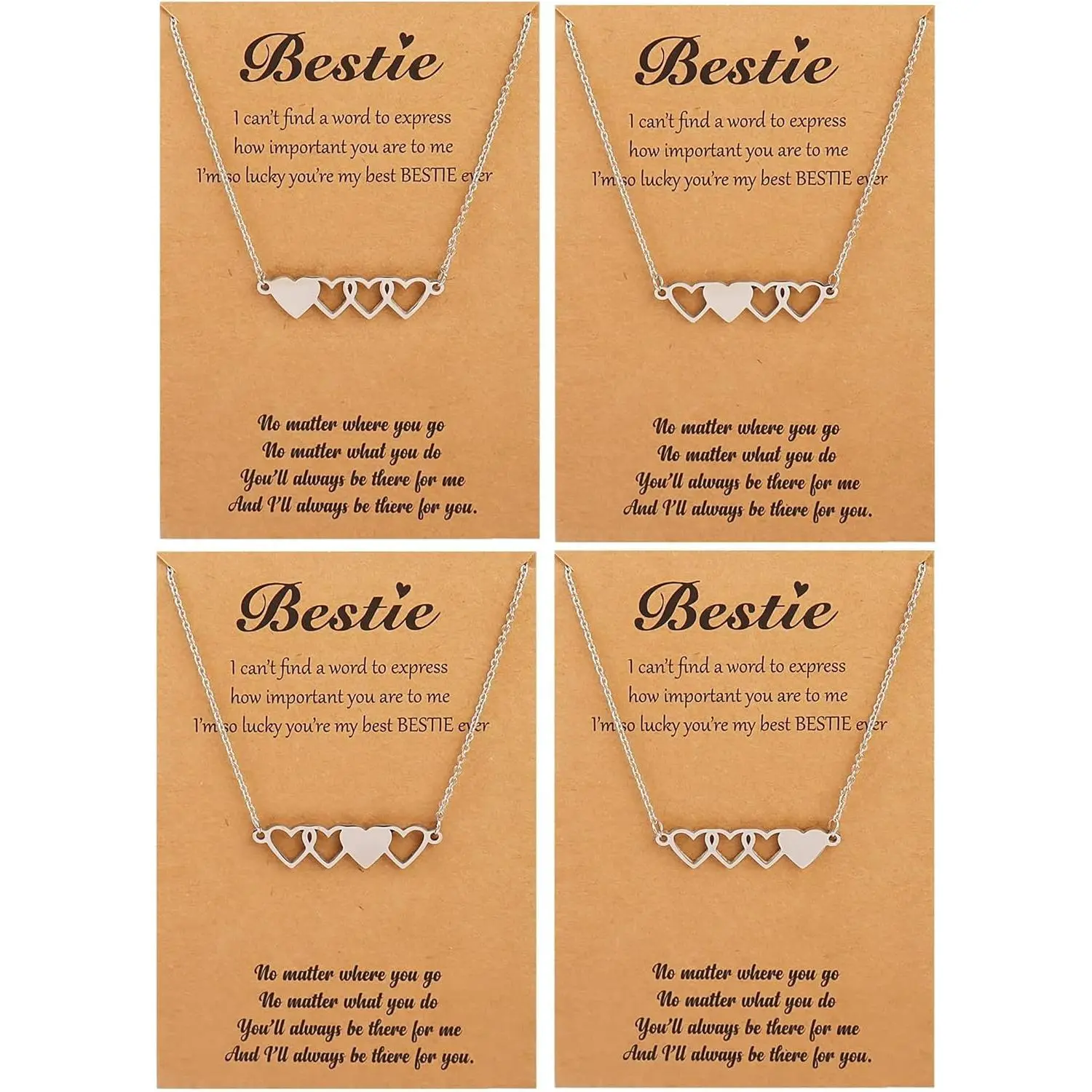 2/3/4/5 Best Friend Necklace Gifts for Women Bff Necklace Trendy Sister Necklace Gifts for 2 Friendship Necklaces Heart Matching Stocking Stuffers for Christmas Gifts