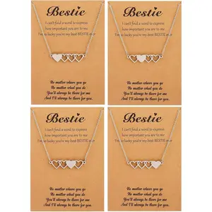 2/3/4/5 Best Friend Necklace Gifts for Women Bff Necklace Trendy Sister Necklace Gifts for 2 Friendship Necklaces Heart Matching Stocking Stuffers for Christmas Gifts