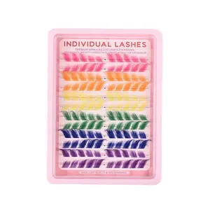 Newest Colors DIY Segment False Eyelashes, 6 Colors Cluster Eyelashes, Reusable Colorful Fox Style eyelashes, Portable, Easy to Carry, Multiple Uses, Eyelashes Extensions