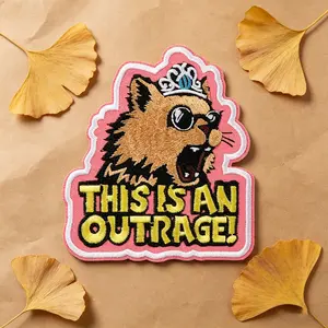 This Is an Outrage Embroidered Patch, Adhesive Iron-On, Suitable for Clothes, Jackets, Hats, Accessories, 1 Piece