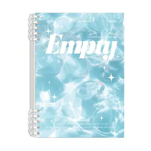 Aesthetic study notebook designed with soft flowing light textures, offered in A5 & B5 sizes, smooth paper and strong spiral binding, perfect for class notes, journaling, planning and cozy productivity setups, Spiral Bound Notepad