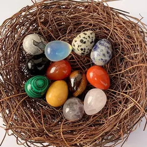 Natural Polished Egg Shaped Crystal Stones, Tiger Eye Quartz Easter Egg Gemstones, Smooth Handcrafted Healing Crystal Pebbles, Cute Ornamental Seasonal Decor Perfect for Home Room Decoration, Festival Layout, Collection and Spiritual Meditation Use