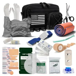 AQzxdc Survival First Aid Kit with Israeli Bandage, Chest Seal, Tourniquet, Splint, Tactical IFAK Emergency Trauma Kit for Wound Care, Bleeding Control, Trauma Hemorrhage and More