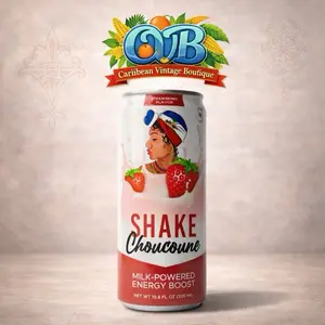 Caribbean Vintage Boutique Shake Choucoune Strawberry and Vanilla Milk Drink 320ml Milk-Powered Energy Boost Beverage