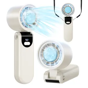 【Mother's Day】PKBD Portable 【Refrigeration】Handheld Turbo Fan 21000 Revolutions Per Minute 199 Adjustable Levels Foldable for Summer Travel Vacation