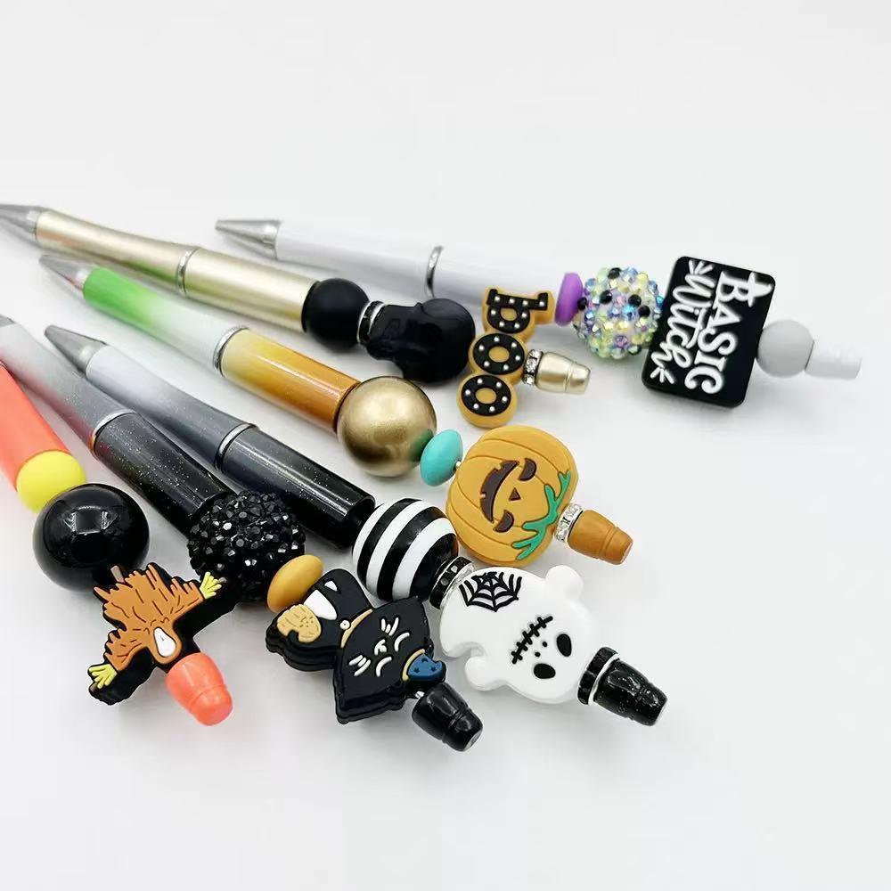 13Pcs DIY Beaded Pen Set Comfort Grip Smooth Writing Pens for Journaling Drawing Crafts with Fun Designs