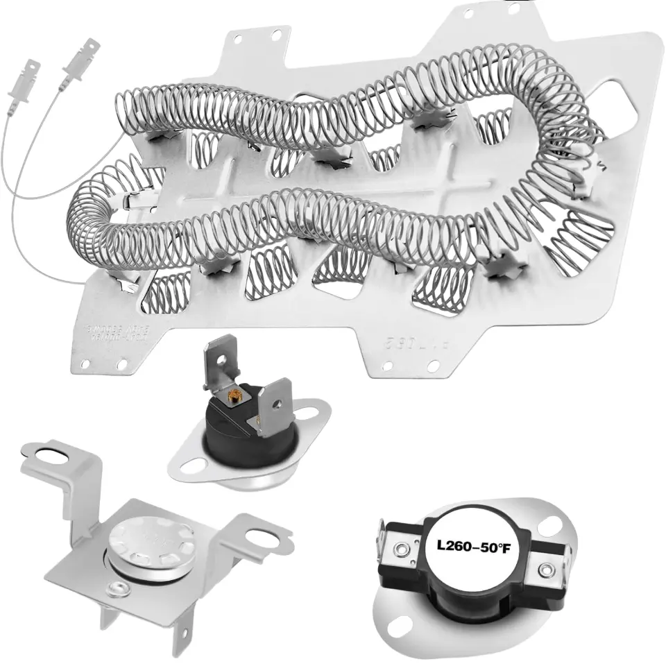 Complete Dryer Heating Element Replacement Kit DC47‑00019A, Nickel‑Chromium Heater Assembly with Thermostat and Thermal Fuse Parts, Reliable DIY Fix for Compatible Samsung Dryer Models