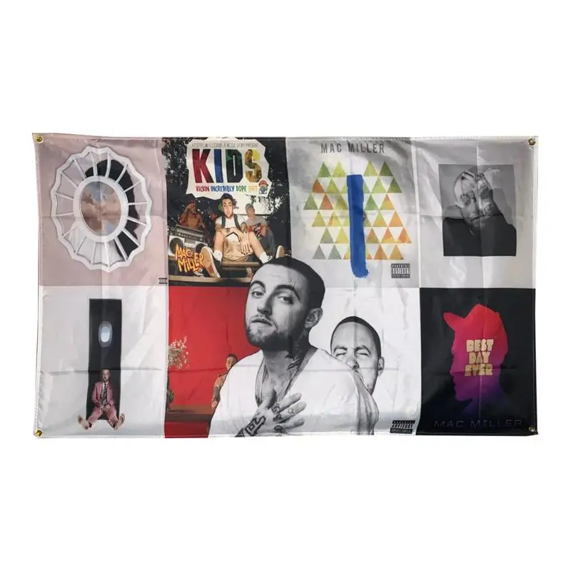 Music Album Collage Mac Miller Album Cover Home Decoration Tapestry Wall Hanging Flag Tapestry, Room Accessories, Bedroom Wall Decor