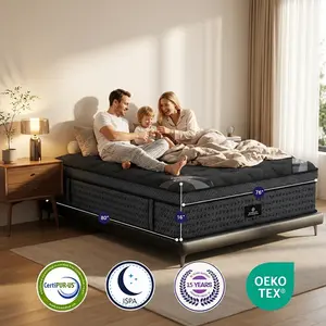 【Foundation Series】Fansace 16 inch Queen King California King size Euro Top mattress,spring mattress,hybrid mattress,Medium with memory foam,mattress in box,queen size mattress,back pain mattress