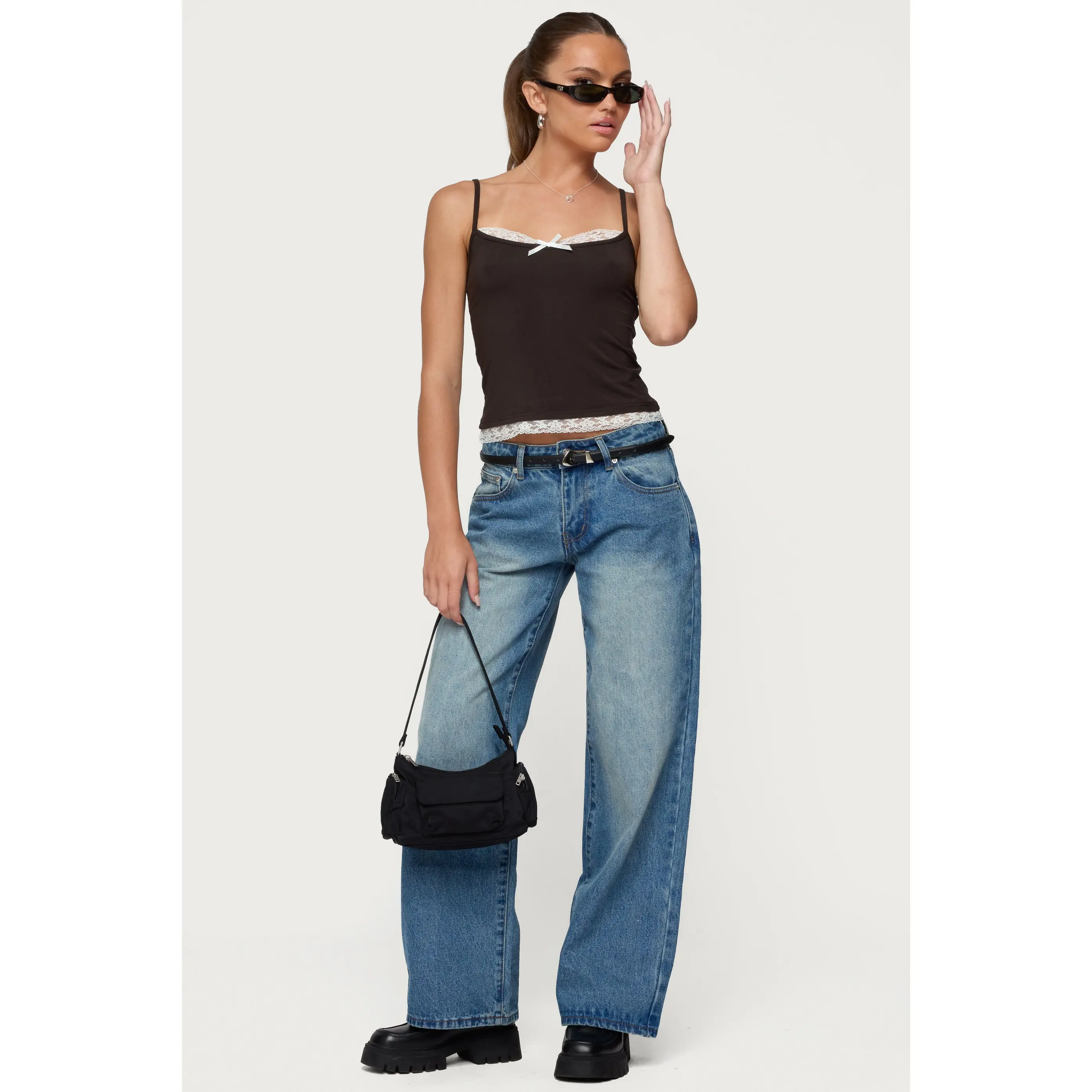 Magda Acid Wash Low Rise Baggy Jeans