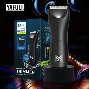 Showerproof Body & Manscaping Trimmer, Epilator Hair Remover, Electric Body and Intimate Hair Groomer, Cordless Groin Hair Clipper, High Quality Trimmer, Replaceable Ceramic Blade Heads, Waterproof Body Ball Trimmer & Shaver for Men, Gifts for Him