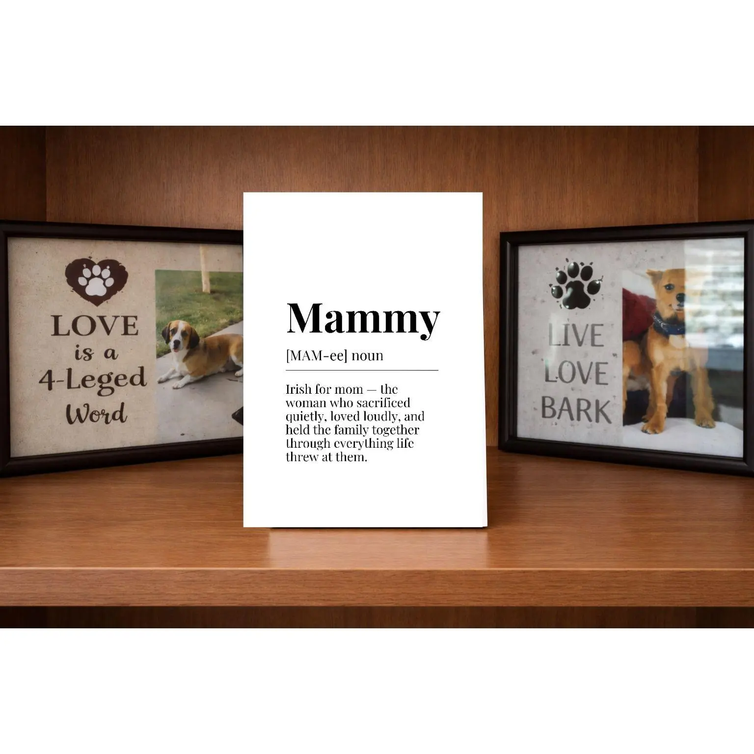 MDF Mammy Definition Wall Decor Plaque, 5x7 Gift-Ready Sign for Irish Mothers, Decorative Keepsake Box Accessory, Room Accessories