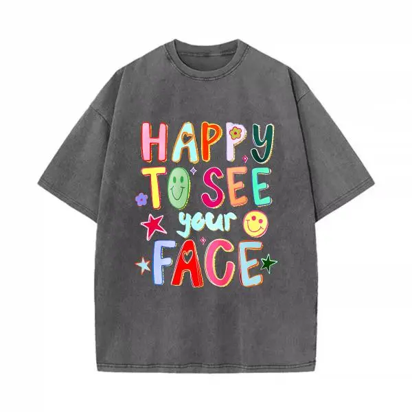 Washed Cotton Tee-Gray