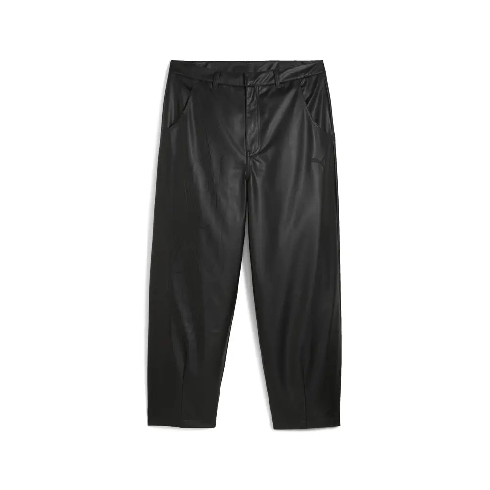 PUMA Mens Special Items Moto Super Pleather Embroidered Pants Casual - Black