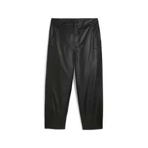 PUMA Mens Special Items Moto Super Pleather Embroidered Pants Casual - Black