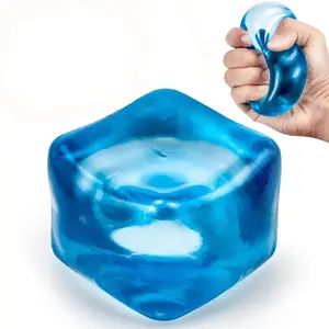Sensory Fidget Toy with Super Solid Squish, Stretchable Stress Relief – 2.17" Blue Nice Cube with Super Solid Squish (1 Pack)