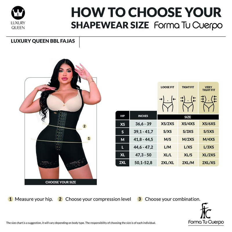 Knee Bodysuit , Back Coverage and ButtLifter (LUXI-223/LUXI-023) Suit Shapewear