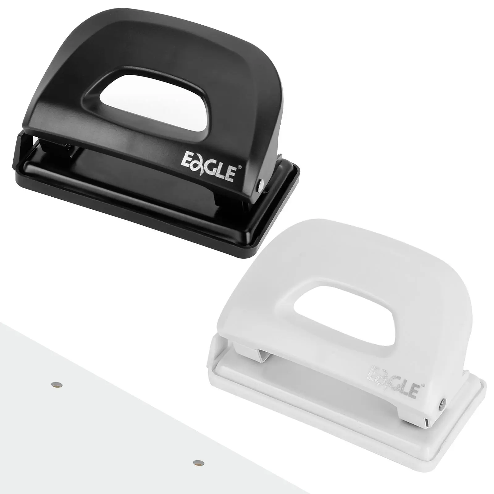Double Hole Punch, Smooth Hole Puncher, 1 Count Adjustable Scale Guide Puncher with Non-slip Base, Durable Plastic Puncher for Binding, Office Binding Supplies, Office Stationery Supplies