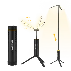 BougeRV Telescopic Camping Light, 15600mAh Rechargeable Lantern, Portable Camping Light, 1000x3 Lumens Rotatable Camping Light for Tent, Emergency, Outdoor, IPX5 Water Resistant, Black(2026 New)