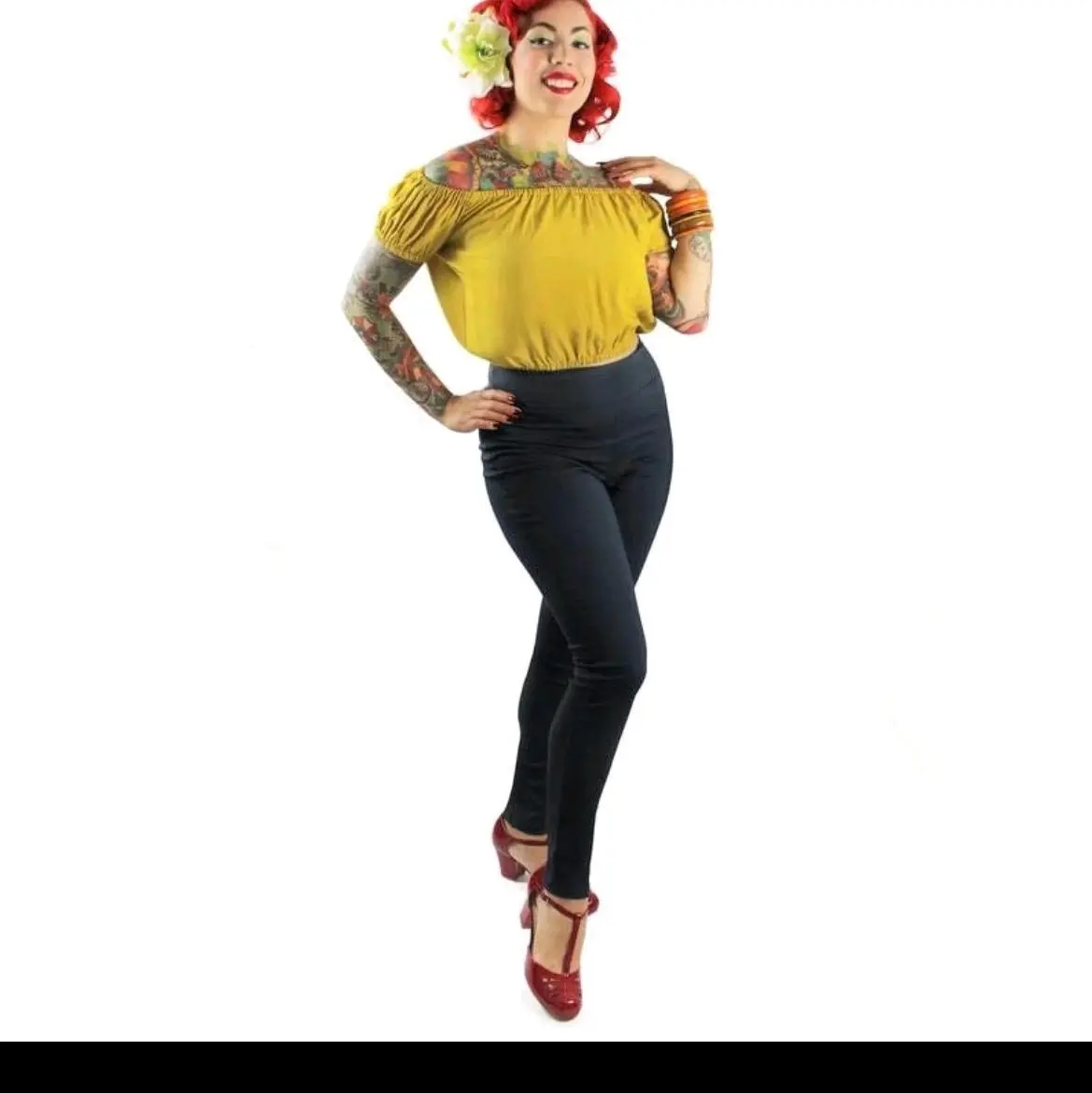 Pin Up Pants, Indigo Blue Long Pant XS-3XL