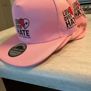 My Brand Hats - Pink Love Over Hate Snapback Cap with Strength Through Pain Design