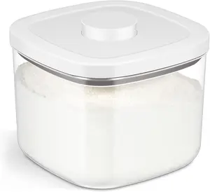 10 Lbs, Clear Plastic Food Storage Container Bin For Flour Sugar, Dry Food Holder with Easy Locking Lid for Kitchen Pantry Organization and Storage