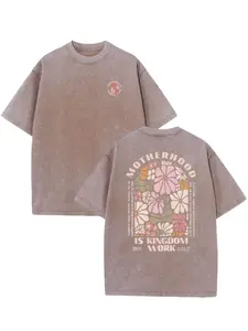 230g Double-Sided Washed T-Shirt | Motherhood is the Kingdom of Work, High-Quality Batik, Vintage, Pattern Printed, Machine Washable, Sufficient Thickness for Summer, Outdoor, Holiday Gift men  clothing