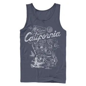 Men's Lost Gods Map of California Tank Top