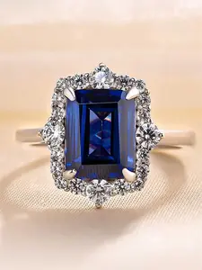 Fashion Rhinestone Decorated Ring, Elegant Trendy Embellished Statement Rings for Women, Fashion Luxury Jewelry for Wedding Party, Bridal Engagement Ring