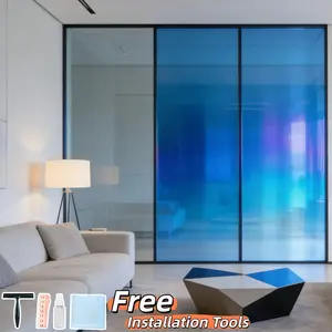 Rainbow Window Film, Color-Changing Sunshade Film, Decorative Glass Film, Privacy Window Film, Home Office Use, Includes Tool, Multi-Scene Application