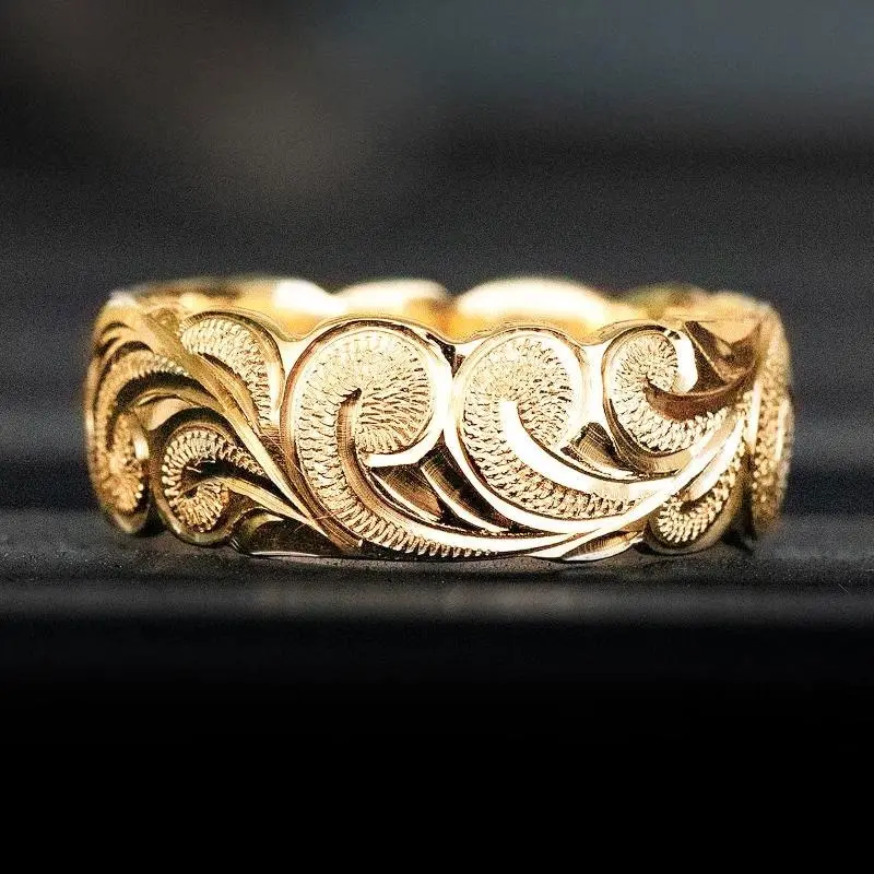 Men's Stainless Steel Ring with Embossed Rattan Texture - Rugged Yet Refined Wide Band for Weddings, Banquets & Anniversaries, Stainless Steel Rings, Fashion