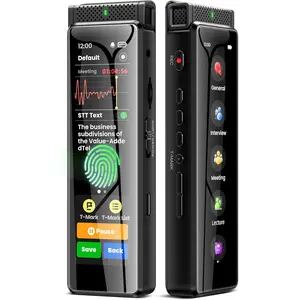 136GB Digital Voice Recorder with Playback, Innioasis R1 Full Touchscreen Voice Recorder with AI Intelligent Transcription and Bluetooth, Voice Activated Sound Audio Recorder Device with Mic (Black)