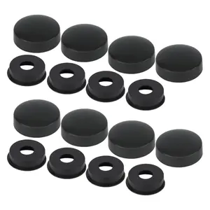 8 Sets Car Plate Screw Caps, Black Plastic Car Plate Frame Bolts Fastener Head Covers Caps for License Trucks RVs Van Motorcycle
