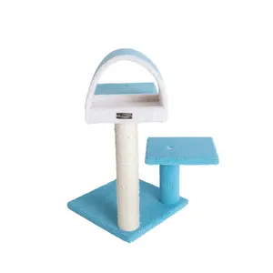 Armarkat Classic Faux Fleece Cat Tree, 25"(l)x25"(w)x30"(h), 20 lbs Capacity, Environmentally Friendly, Easy to Assemble - Sky Blue